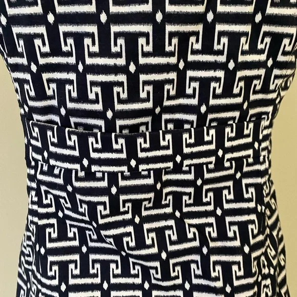 Authentic Tory Burch dark blue and White Patterned Midi Dress. Very stylish.